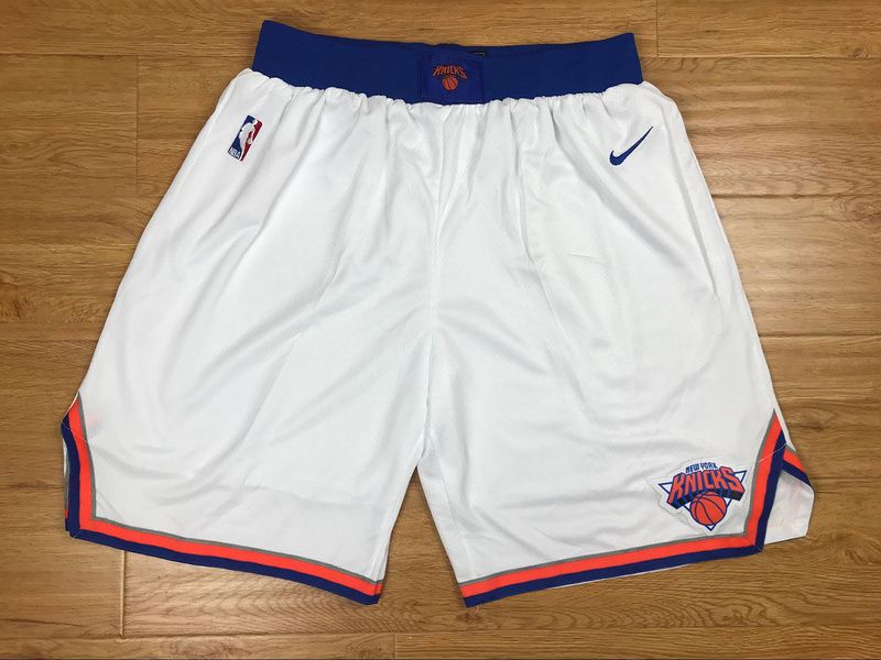 2018 Men NBA Nike New York Knicks white shorts